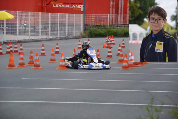 Eine Fahrszene von Lion Drews, dem Jugendkartslalom Gesamtsieger LLB 2025